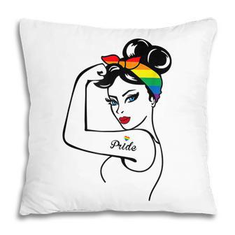 Restro Lgbt Girl Power Pin Up Gay Pride Equality Lgbt Pillow - Thegiftio UK
