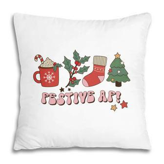 Retro Christmas Christmas Coffee Festive Af Pillow | Seseable CA