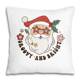 Retro Christmas Groovy And Bright Santa Pillow - Seseable