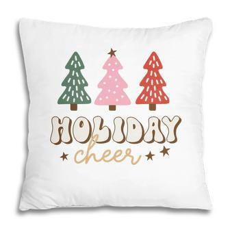 Retro Christmas Holiday Cheer Pillow - Seseable