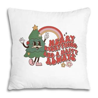 Retro Christmas Merry Christmas And Happy Always Vintage Christmas Tree Pillow