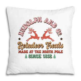 Retro Christmas Rudolph And Co Reindeer Treats Pillow | Seseable CA