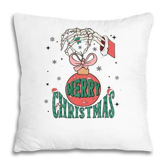 Retro Christmas Skeleton Hand Merry Christmas Gift Pillow