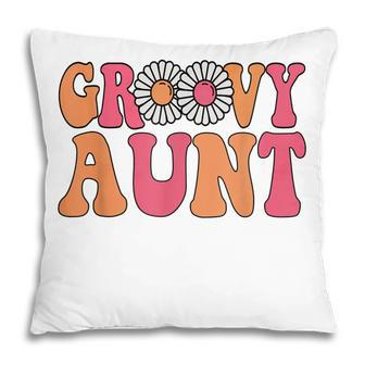 Retro Groovy Aunt Matching Family 1St Birthday Party Pillow - Thegiftio UK