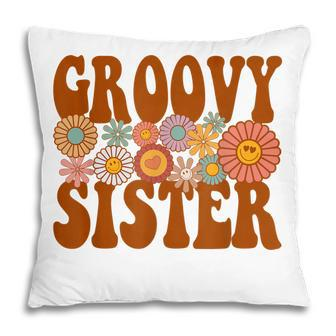 Retro Groovy Sister Matching Family 1St Birthday Party Pillow - Thegiftio UK