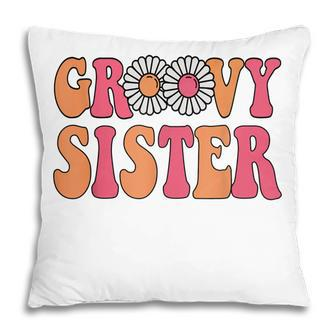 Retro Groovy Sister Matching Family 1St Birthday Party V2 Pillow - Thegiftio UK