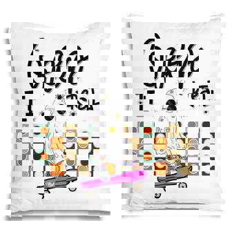 Retro Halloween Creep It Real Skateboard Ghost Halloween Pillow - Thegiftio