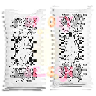 Retro Hippie Halloween Cute Ghost Spooky Season Women Kids V2 Pillow - Thegiftio UK