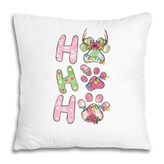 Retro Ho Ho Ho Paws Christmas Pet Lovers Christmas Pillow - Seseable