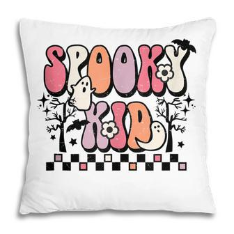 Retro Spooky Kid Floral Boho Ghost Kid Halloween Costume Pillow - Thegiftio UK