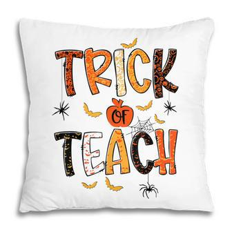 Retro Trick Or Teach Teacher Halloween Costume Men Women V2 Pillow - Thegiftio UK