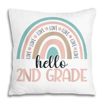 Second Grade Rainbow Hello 2Nd Grade Boho Rainbow Teacher Pillow - Thegiftio UK