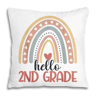 Second Grade Rainbow Teacher Hello 2Nd Grade Boys Girls Pillow - Thegiftio UK
