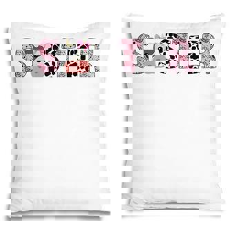 Sister Of The Birthday For Girl Cow Farm Birthday Cow Pillow - Thegiftio