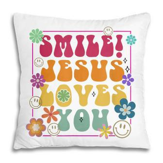 Smile Jesus Loves You Christian Faith Jesus God Lovers Pillow - Thegiftio UK