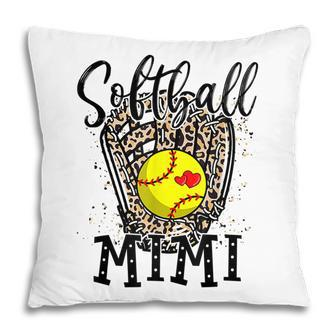 Softball Mimi Leopard Game Day Softball Lover Mothers Day Pillow - Thegiftio UK