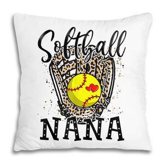 Softball Nana Leopard Game Day Softball Lover Mothers Day Pillow - Thegiftio UK