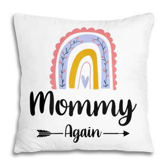 Soon To Be Mommy Again Rainbow Graphic Baby Announcement Family Pillow