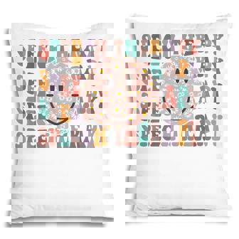 Speech Therapy Retro Speech Therapy Slp Team Teacher Pillow - Thegiftio UK