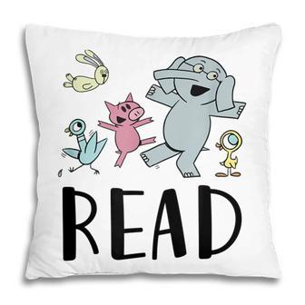 Teacher Library Funny Read Book Club Piggie Elephant Pigeons Pillow - Thegiftio UK