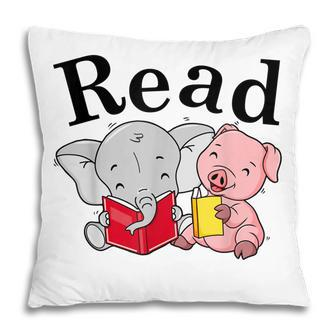 Teacher Library Read Book With Cute Pig And Elephant Pillow - Thegiftio UK
