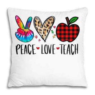 Tie Dye Peace Love Teach 100Th Day Of School Teacher Leopard Pillow - Thegiftio UK