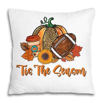 Tis The Season Leopard Pumpkin Sunflower Rugby Halloween Pillow - Thegiftio UK