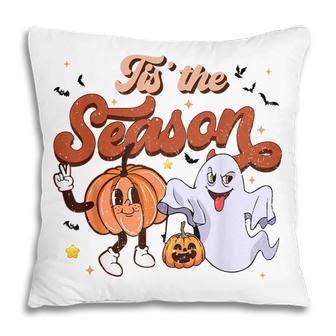 Tis The Season Pumpkin Halloween Funny Fall Vibes Women Men Pillow - Thegiftio UK