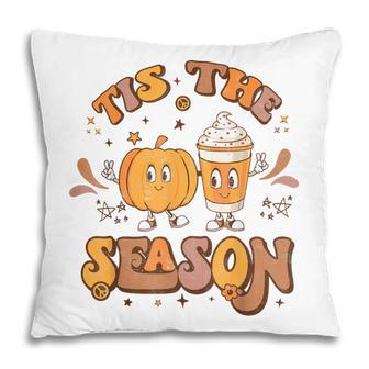 Tis The Season Pumpkin Spice Autumn Fall Thanksgiving Retro Pillow - Thegiftio UK