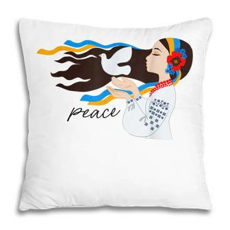 Ukraine Girls Women Ukraine Peace Love Stand With Ukraine Pillow - Thegiftio UK