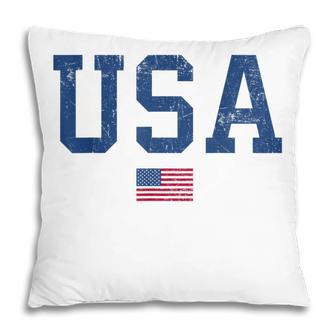 Usa Women Men Kids Patriotic American Flag Distressed Pillow - Thegiftio UK