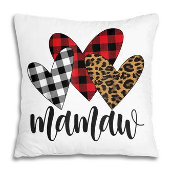 Valentines Day Leopard Mamaw Buffalo Plaid Mamaw Lover Pillow - Thegiftio UK