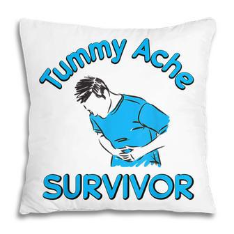 Vintage Tummy Ache Survivor Stomachache Ibs Funny Men Women V2 Pillow - Thegiftio UK