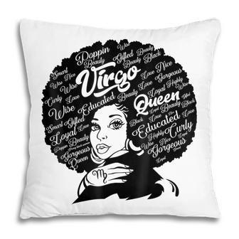 Virgo Queen Black Women August September Birthday Gift Pillow - Thegiftio UK