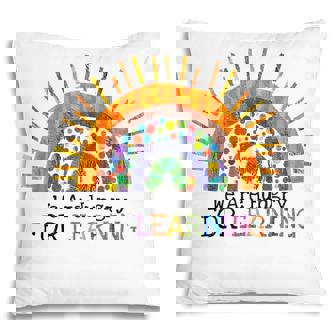 We Are Hungry For Learning Rainbow Caterpillar Teacher Gift Pillow - Thegiftio