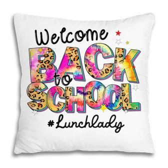 Welcome Back To School Lunch Lady Leopard Tie Dye Pillow - Thegiftio UK