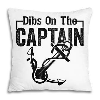 Women Sailor Boat Funny Captain Wife Dibs On The Captain Pillow - Thegiftio UK
