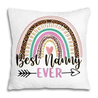Womens Best Nanny Ever Rainbow Mothers Day Gift Pillow - Thegiftio UK