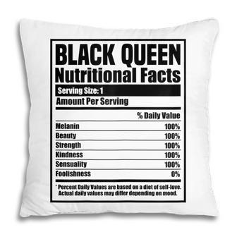 Womens Black History Month Nutrition Facts Black Queen Pillow - Thegiftio UK