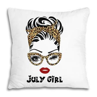 Womens Born In July Birthday Gift Leopard July Girl Pillow - Thegiftio UK