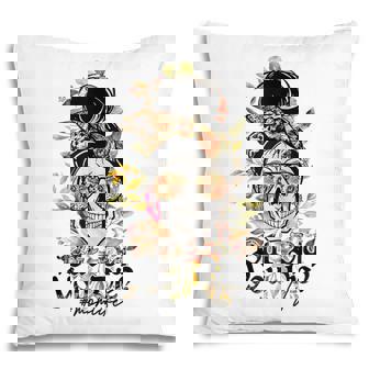 Womens But Did You Die Mom Life Sugar Skull With Bandana Flower Pillow - Thegiftio