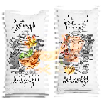 Womens Just A Girl Who Loves Fall Pumpin Spice Latte Autumn Pillow - Thegiftio