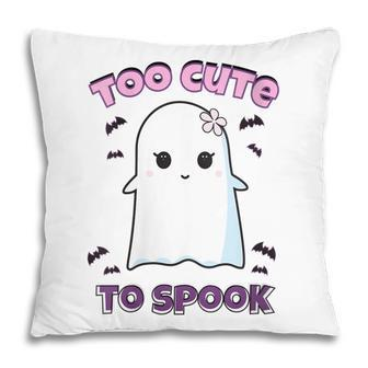 Womens Too Cute To Spook Lovely Ghost Girl Halloween Pillow - Thegiftio UK