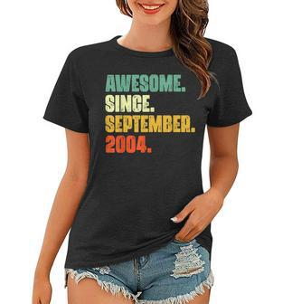 18 Years Old Funny Awesome Since September 2004 18Th Women T-shirt - Thegiftio UK