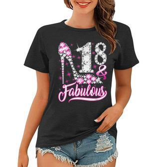 18 Years Old Gifts 18 & Fabulous 18Th Birthday Pink Diamond Women T-shirt - Thegiftio
