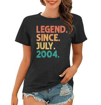 18Th Birthday Legend Since July 2004 18 Years Old Vintage Women T-shirt - Seseable