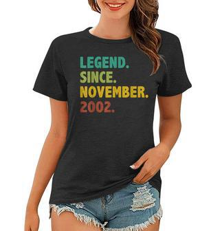 20 Years Old Gifts Legend Since November 2002 20Th Birthday Women T-shirt - Thegiftio UK