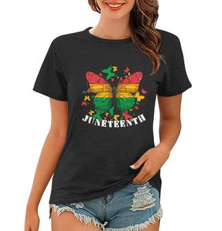 African American Freedom Black Pride Juneteenth Butterfly Women T-shirt