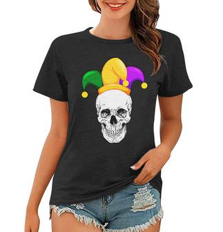 Mardi Gras Skull Parade Jester Graphic Design Printed Casual Daily Basic Women T-shirt