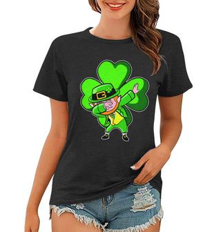 Dabbing Leprechaun St Patricks Day Clover T-Shirt Graphic Design Printed Casual Daily Basic Women T-shirt